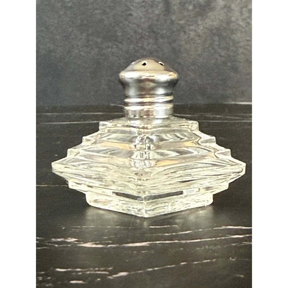 Vintage Irice Mini Crystal Salt & Pepper Shakers Art Deco 1.5